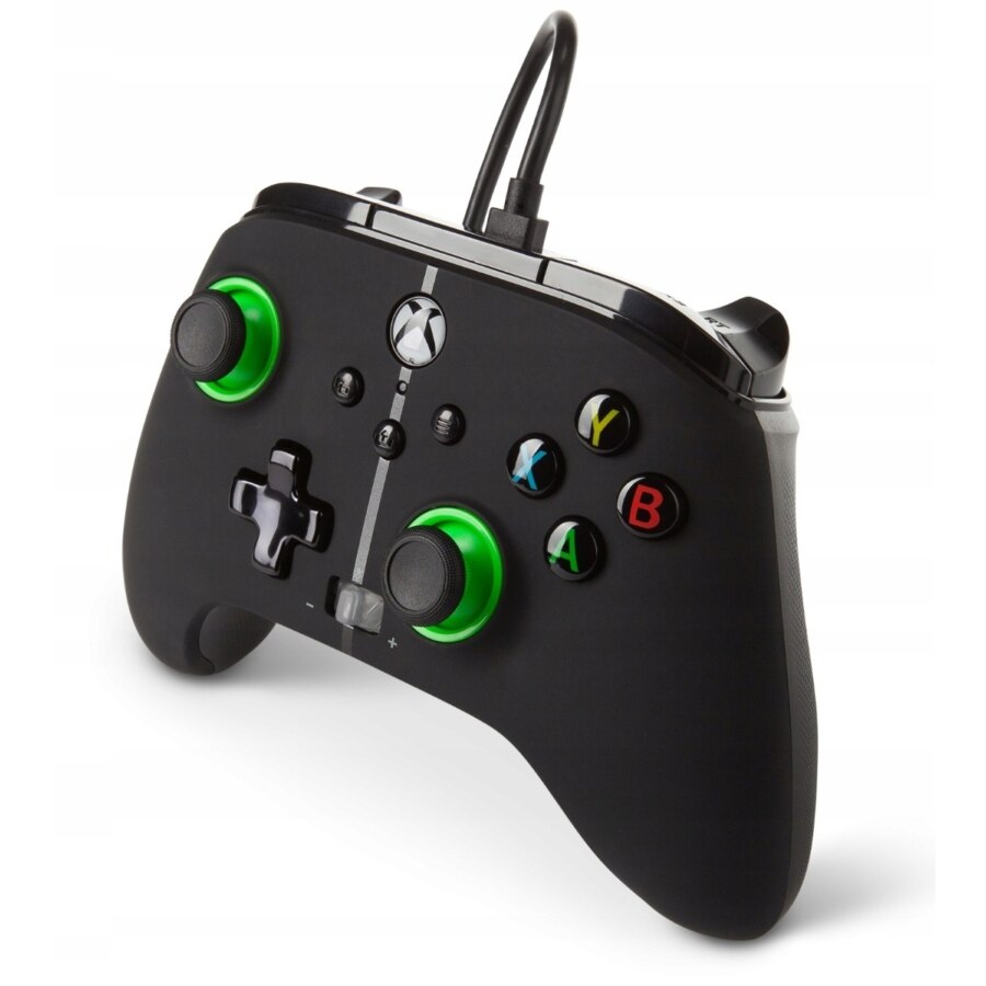 Controller PowerA EnWired Cu fir pentru Xbox Series X/S, Xbox One, PC, 3,5 mm audio Negru/Verde