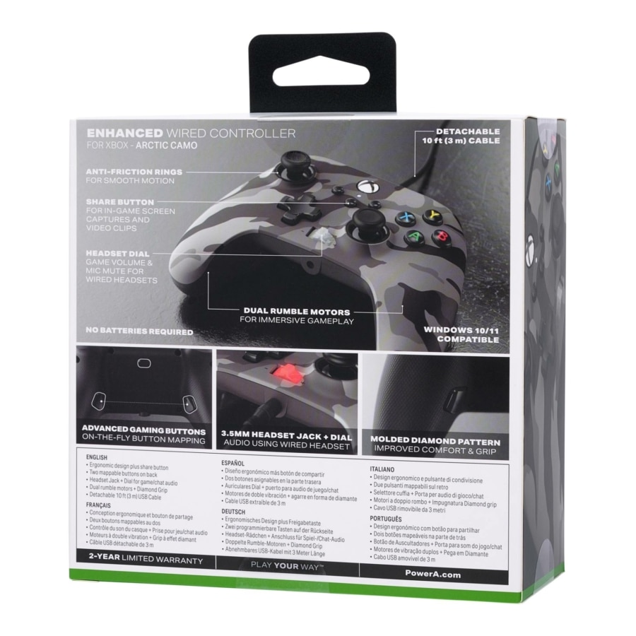 Straight Cut Doctor Controller PowerA EnWired Cu fir pentru Xbox Series X/S, Xbox One, PC, 3,5  mm Arctic Camo - eMAG.ro