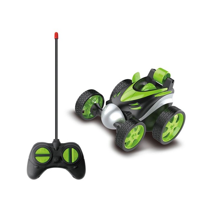 Masina cascadorii pentru copii, Telecomanda, Raza de actiune de 9 metri, Plastic, 3+ ani, Multicolor