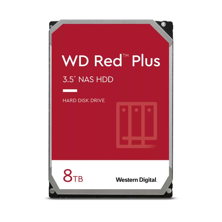 Хард диск HDD SATA-III, WESTERN DIGITAL 3.5", 8TB, 7200rpm, 256MB Cache, CAVIAR Red Plus (WD80EFZZ)