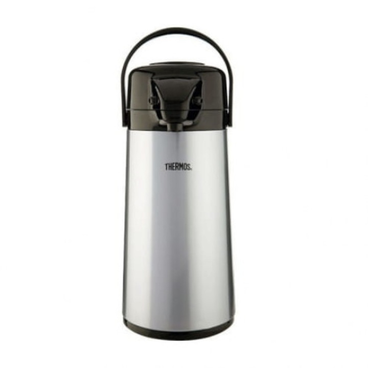 Termos de masa din sticla cu pompa Thermos 1.9l gri metalic