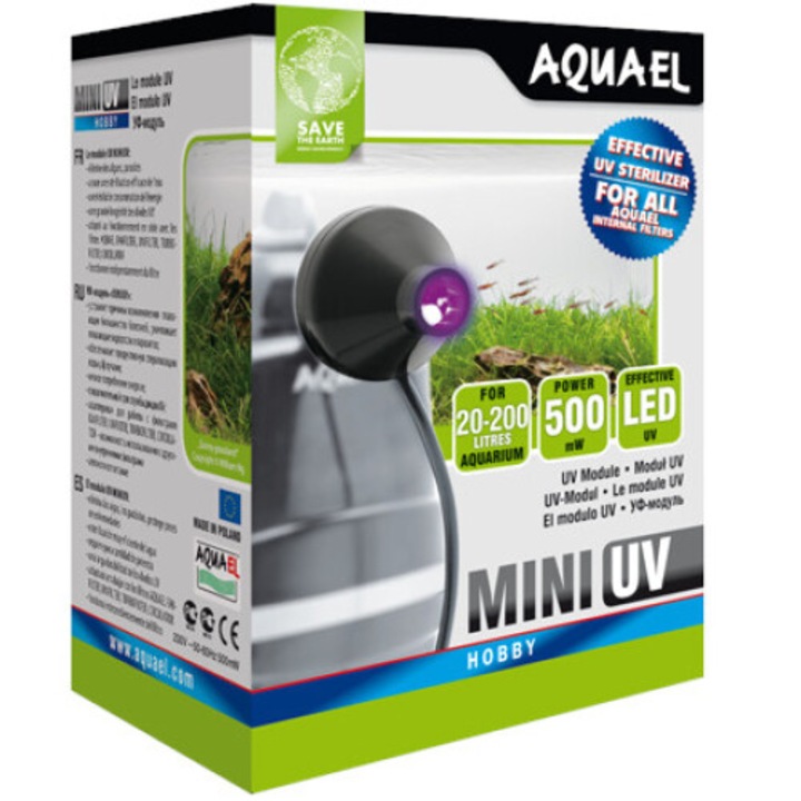 Lampa UV pentru acvariu, Aquael, 20-200l, 1W,