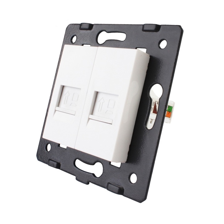 Priza dubla internet Livolo, Alb, C7-2C-11