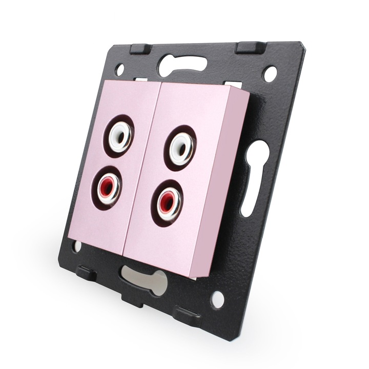 Priza dubla audio Livolo, Roz, C7-2AD-17
