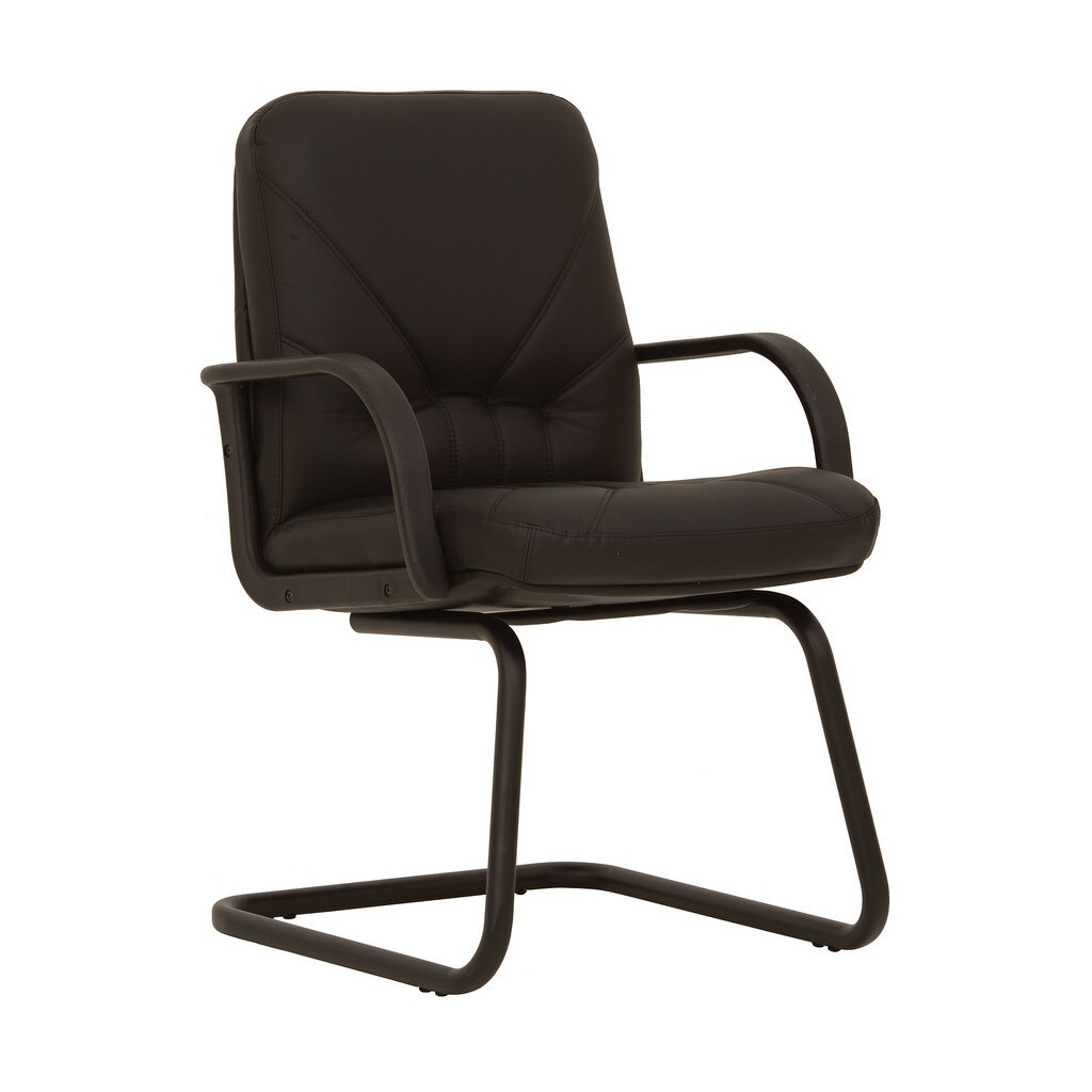 Scaun conferinta MANAGER CF LB, Negru piele ecologica