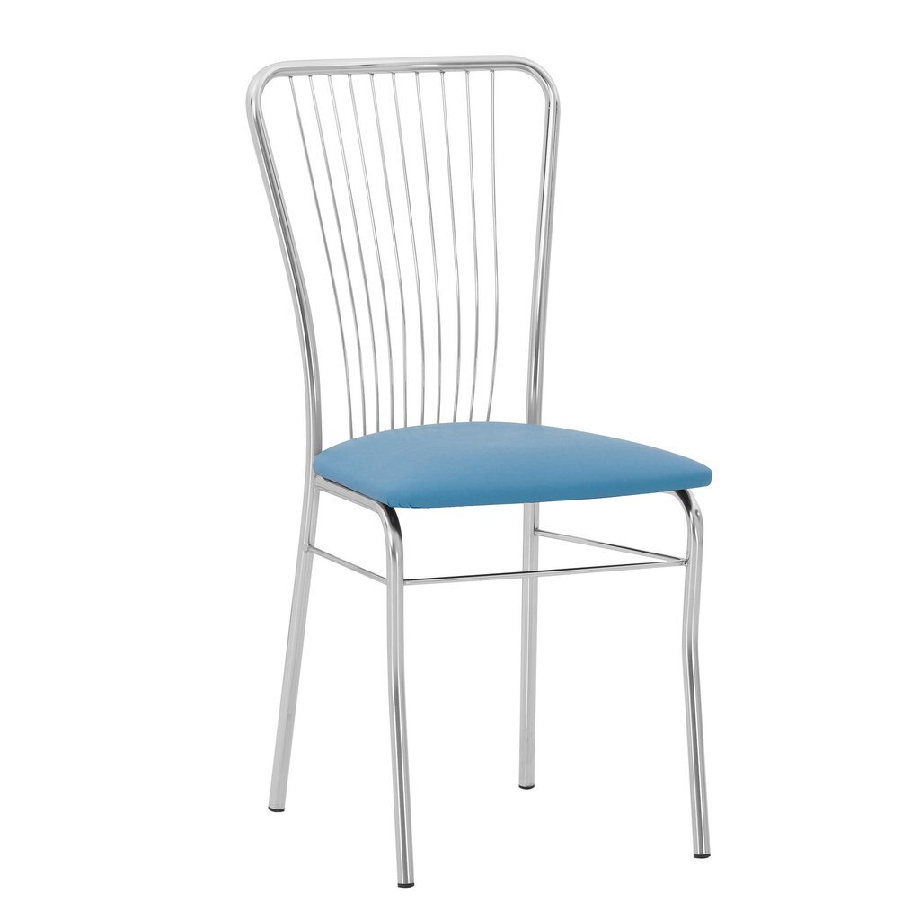 Scaun bucatarie NERON, Piele ecologica, Albastru deschis