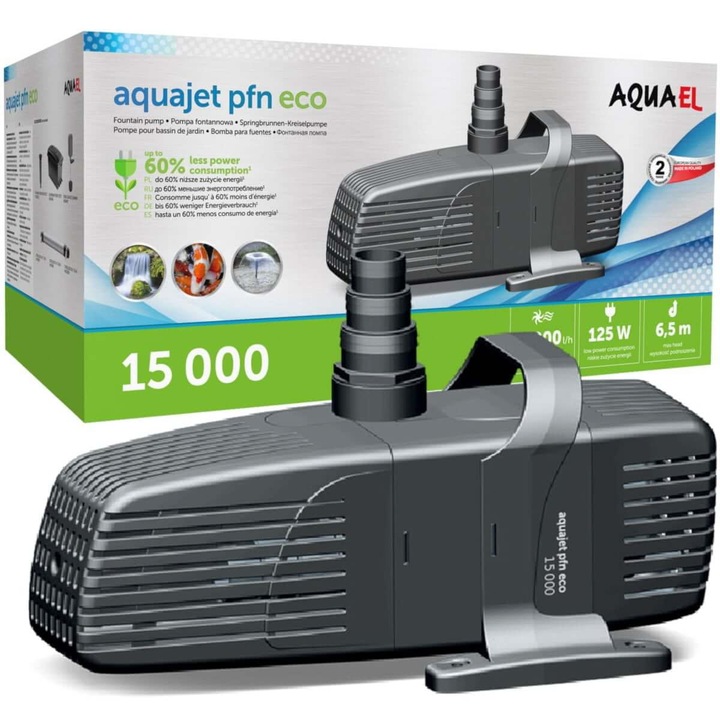 Pompa de aer pentru acvariu, Aquael, Eco, 125W, Negru