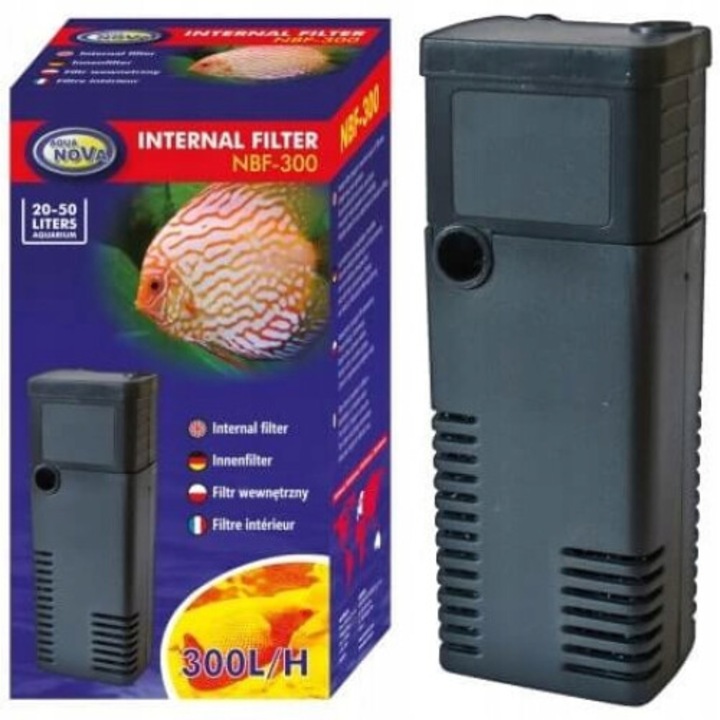 Filtru pentru acvariu, Aqua Nova, 50l, 3W, Gri