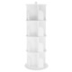 Etajera DacEnergy©, realizat din MDF laminat, multifunctional, rotative 360 °, 4 polite, 50,5x50,5x127 cm, finisaj alb