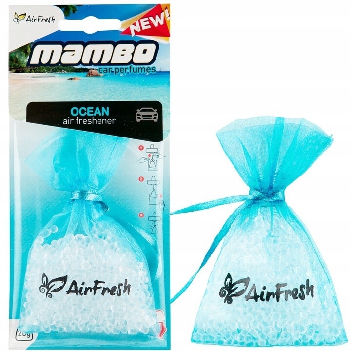 Parfum Auto, Airfresh, Tag Mambo Ocean, Punga De Organza Delicata, Bile Parfumate, Elibereaza Treptat Parfumul, 20G