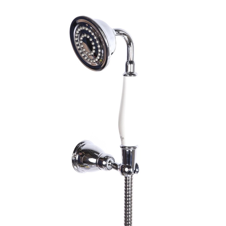 Set dus cu para, furtun si suport Retro, 1 functie, cromat