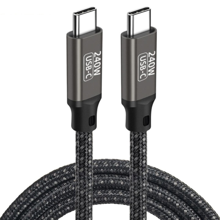 Cablu, USB-C/USB-C, 240W, 0.5m, Negru