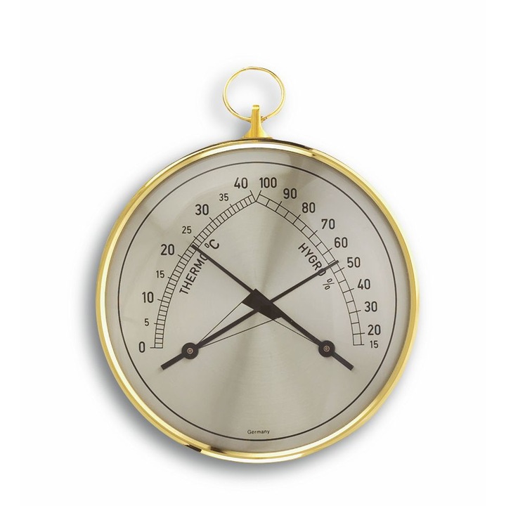 Termometru si Higrometru, 45.2005 tip, culoare aurie