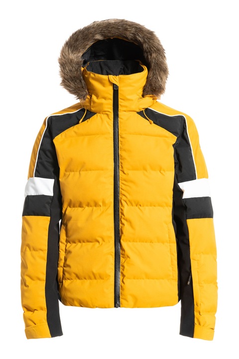 ROXY, Geaca cu vatelina, pentru schis Snowblizzard, Alb/Negru/Galben sofran, XS