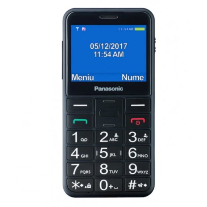 Silicon Frugal Citizen Telefon Mobil Panasonic KX-TU155 EXBN Single SIM, 2G, pentru seniori, buton  SOS, Negru - eMAG.ro