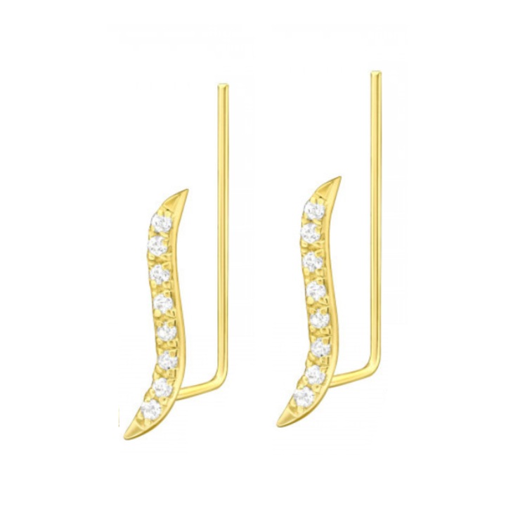 Cercei din argint placati cu aur 14k Boutique 23 Curved