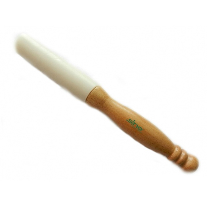 Bat pentru bol cantator, din lemn de piersic, capat infasurat in silicon, diametru 2.6 cm, lungime 24.5 cm