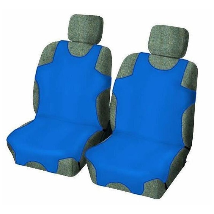 Set 2 huse auto scaune fata tip maieu albastre 42094 CarCo