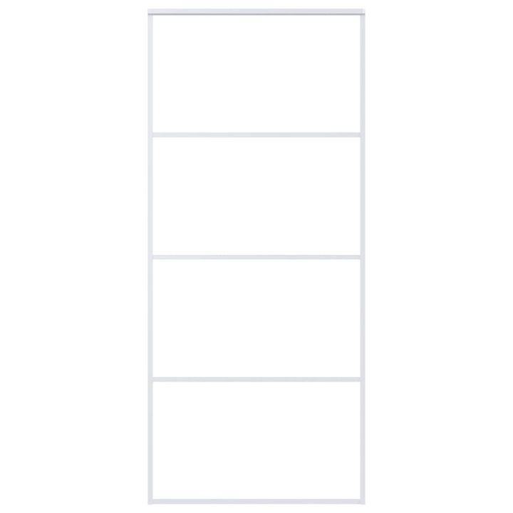 Usa glisanta vidaXL, alb, 90x205 cm, sticla ESG mata si aluminiu, 24.52 kg