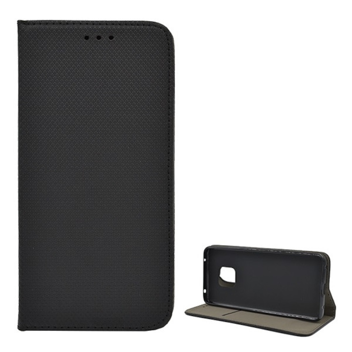 Huawei Mate 20 Pro Gigapack tok álló, bőr hatású (flip, oldalra nyíló, asztali tartó, rombusz) fekete, gigapack csomagolás
