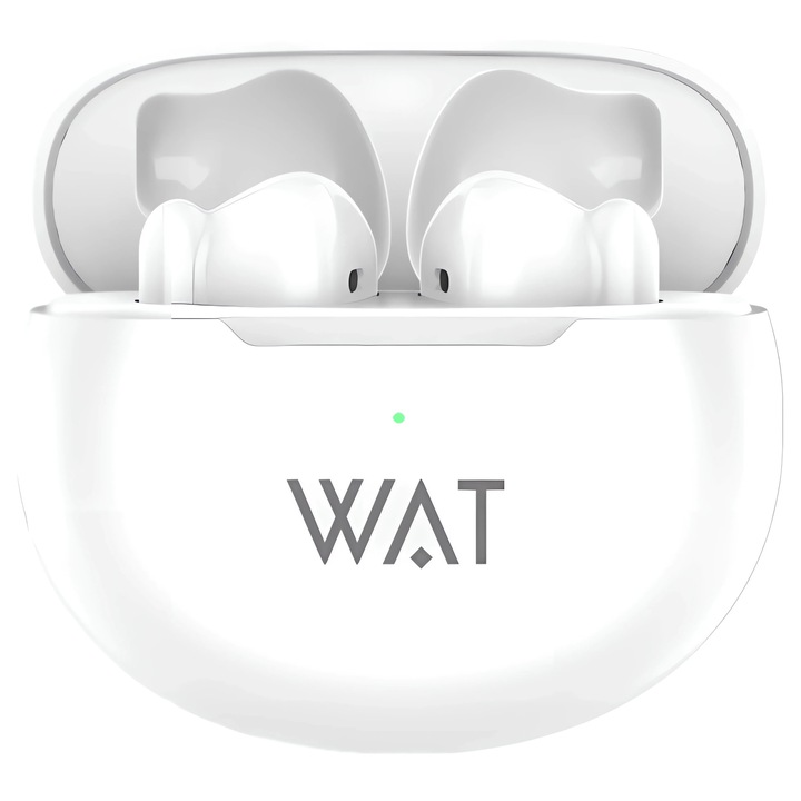 Casti Bluetooth Wireless Bervolo® Air Pro, Microfoane Duale, Rezistenta la Apa IPX5, Sunet Pure Bass, Anulare Zgomot ANC, Compatibilitate Universala, Conectare Automata, Alb