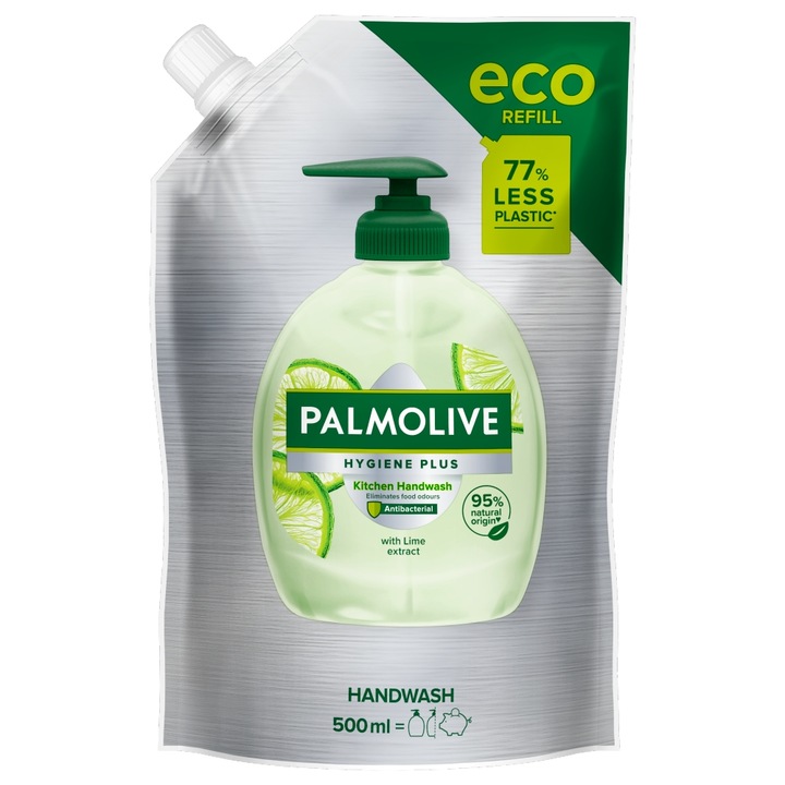 Пълнител за кухненски течен сапун Palmolive Hygiene Plus, 500мл