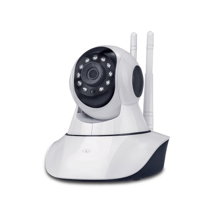 Camera de supraveghere IP, FullHD 3MP, Conectare Telefon / PC, Night vision, Rotire automata, Senzor miscare, Alb