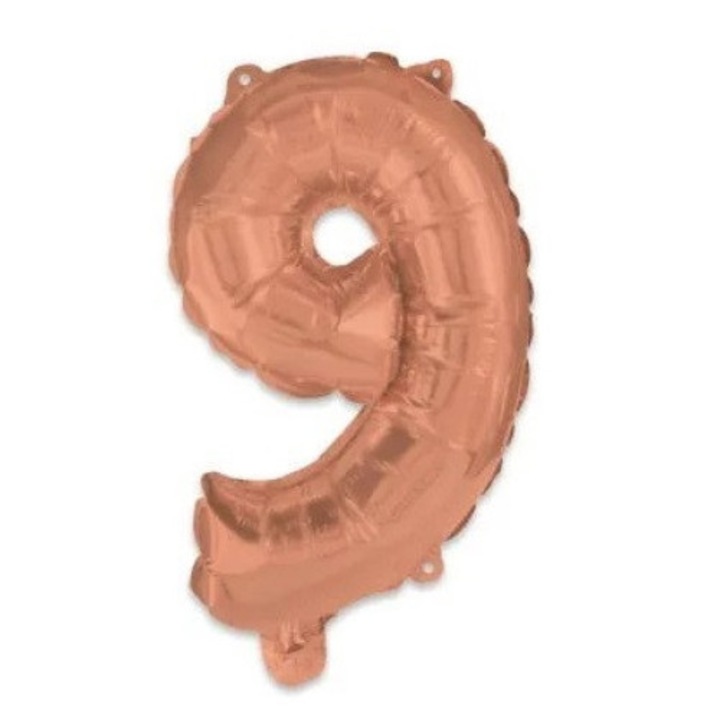 Rose Gold 9-es szám fólia lufi 95 cm