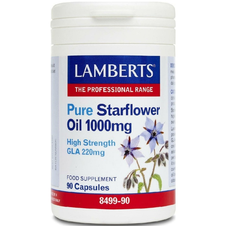 Ulei pur de starflower, Lamberts, GLA, Omega 6, 1000 mg, 90 comprimate