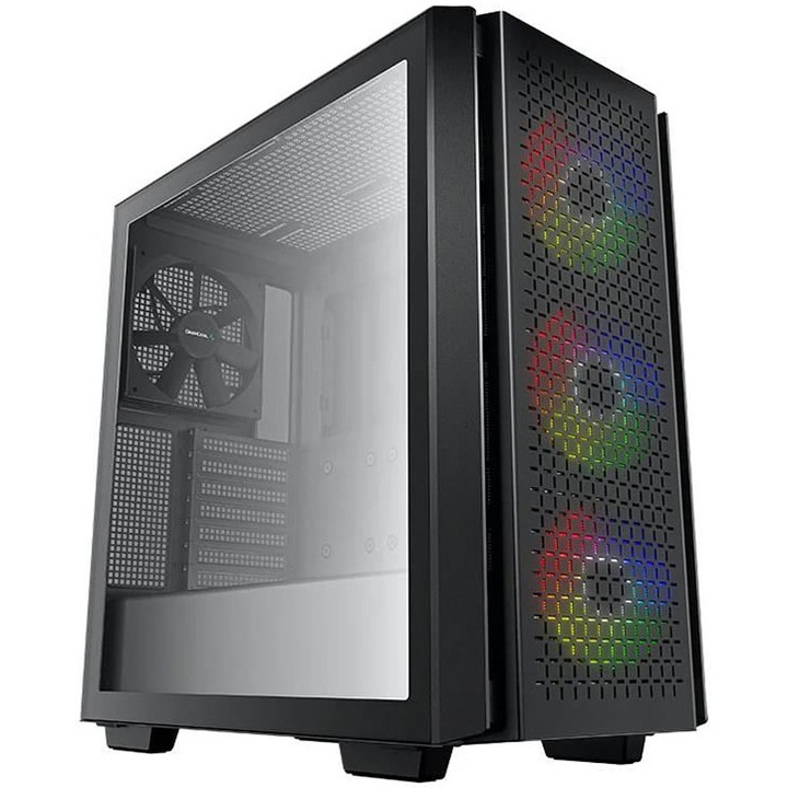 Компютърна кутия Deepcool CG560, Без захранващ блок, EATX, Черен