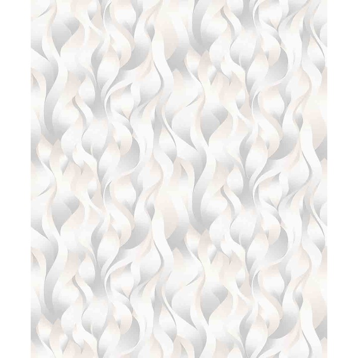 Tapet cu efect 3D, model cu valuri gri, bej, extralavabil ELLE 2, 10204-14 0.53m x 10m