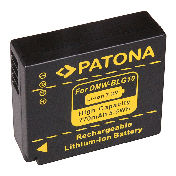 Patona Panasonic DMC-GF6 DMW-BLG10 DMW-BLG10E CS-BLG10MC 770mAh / 5.4Wh / 7.2V Li-Ion utángyártott akkumulátor