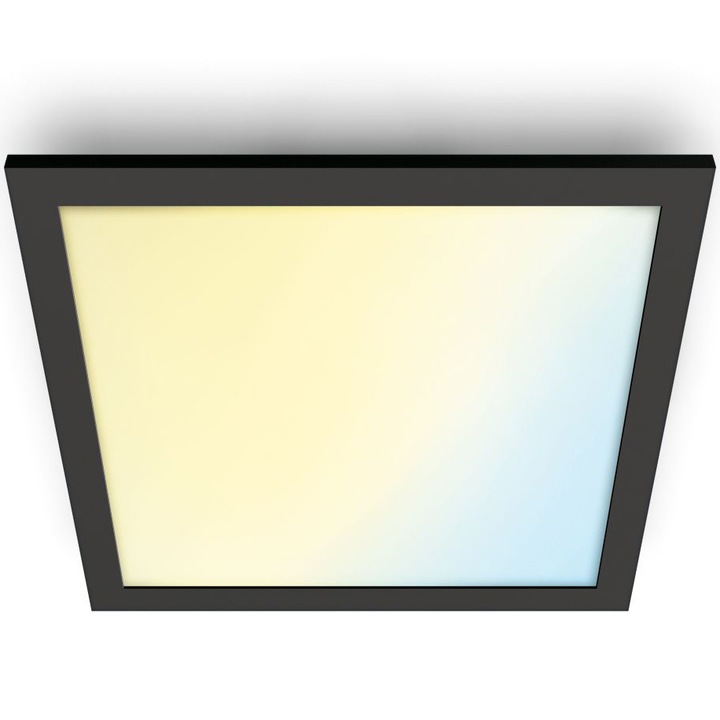 Смарт LED панел WiZ Panel SQ, Wi-Fi, Гласово управление, 36W, 3400 лумена, Регулируема бяла светлина (2700-6500K), IP20, 60 см, Черен, Енергиен клас E
