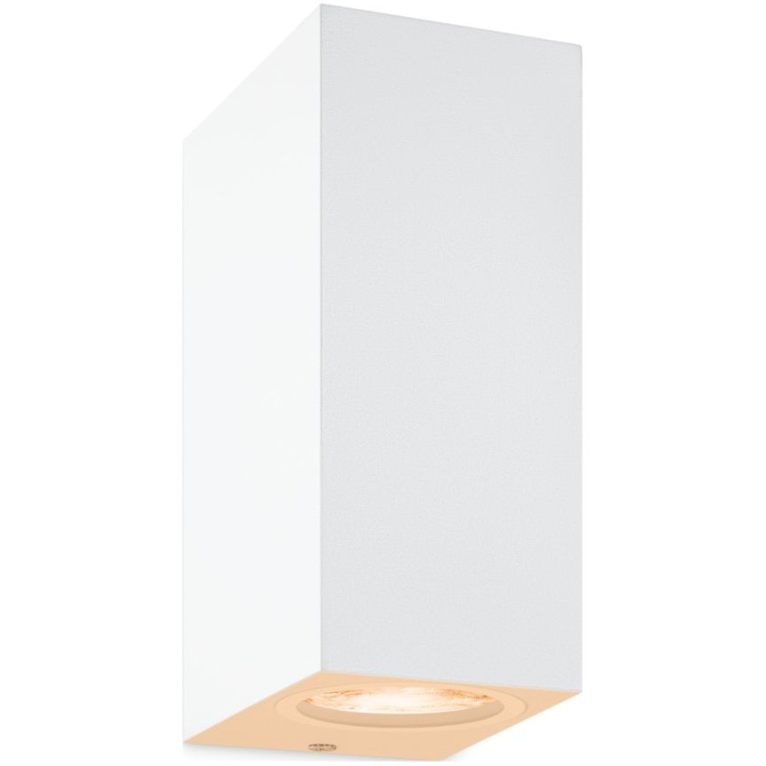 Aplica WiZ Up&Down Spots, Wi-Fi + Bluetooth, control vocal, LED RGB, 2xGU10, 2x5W, 690 lm, lumina alba si colorata (2200-6500K RGB), IP20, 15x9.2x6.8cm, Metal, Alb, clasa energetic