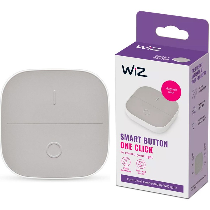 Telecomanda inteligenta WiZ Portable button, LR03 (AAA), IP20 , Alb