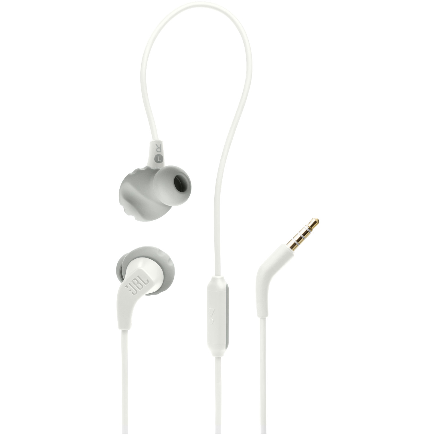 Casti sport in-ear JBL Endurance Run 2, Pure Bass, Sweatproof, Alb