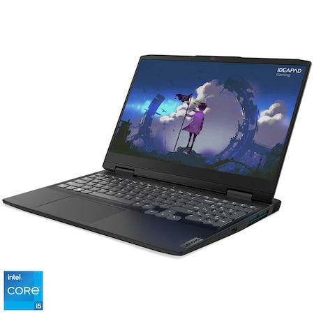 Laptop Gaming Lenovo IdeaPad 3 15IAH7 cu procesor Intel® Core™ i5-12450H pana la 4.40 GHz, 15.6", Full HD, IPS, 16GB DDR4, 512GB SSD, GeForce RTX 3060 6GB, No OS, Onyx Grey