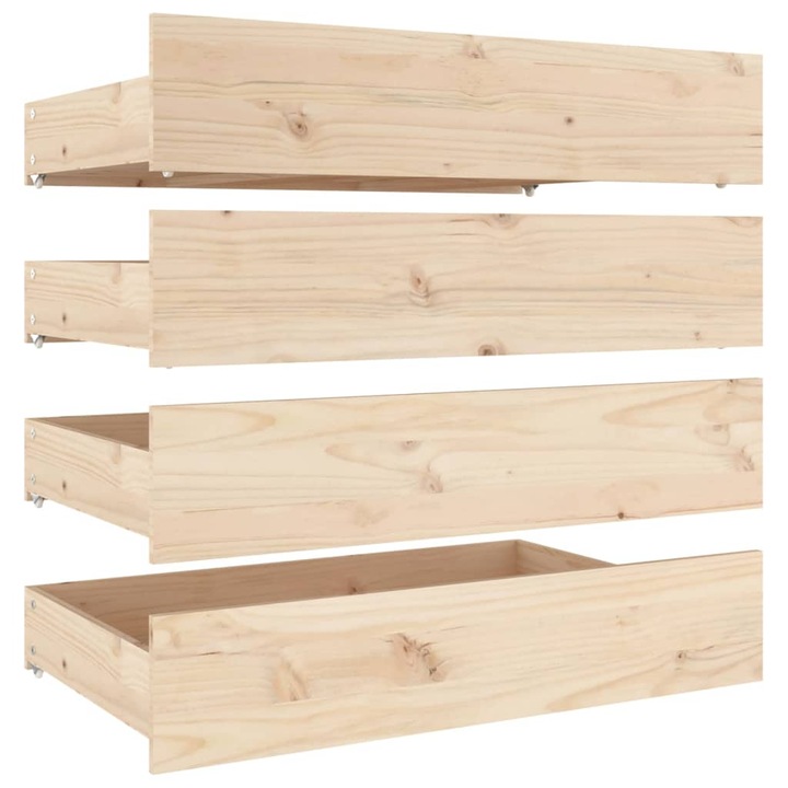 Комплект Чекмеджета за легло vidaXL, 4 бр, Дърво, 90 x 57 x 18 см
