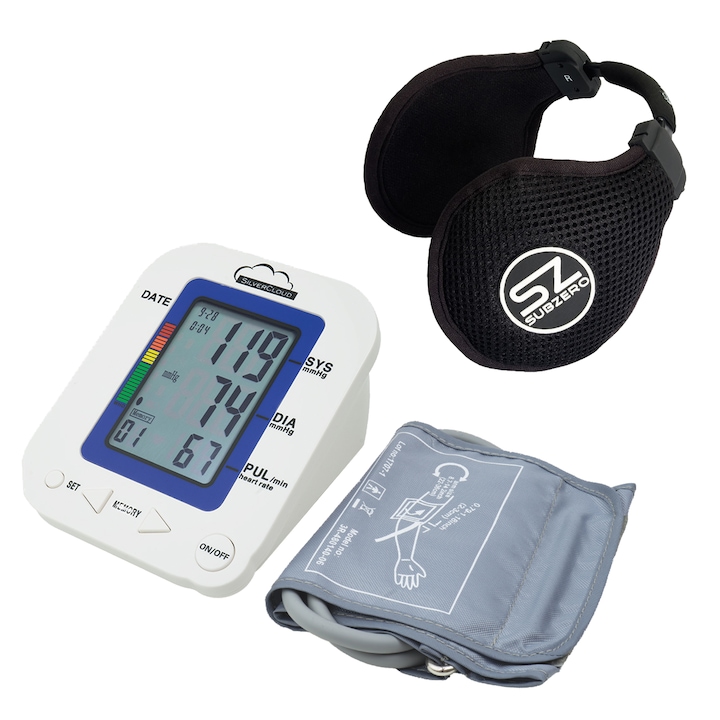 SilverCloud MB23 Elektronikus vérnyomásmérő karra és Midland Subzero fejhallgató mellékelve