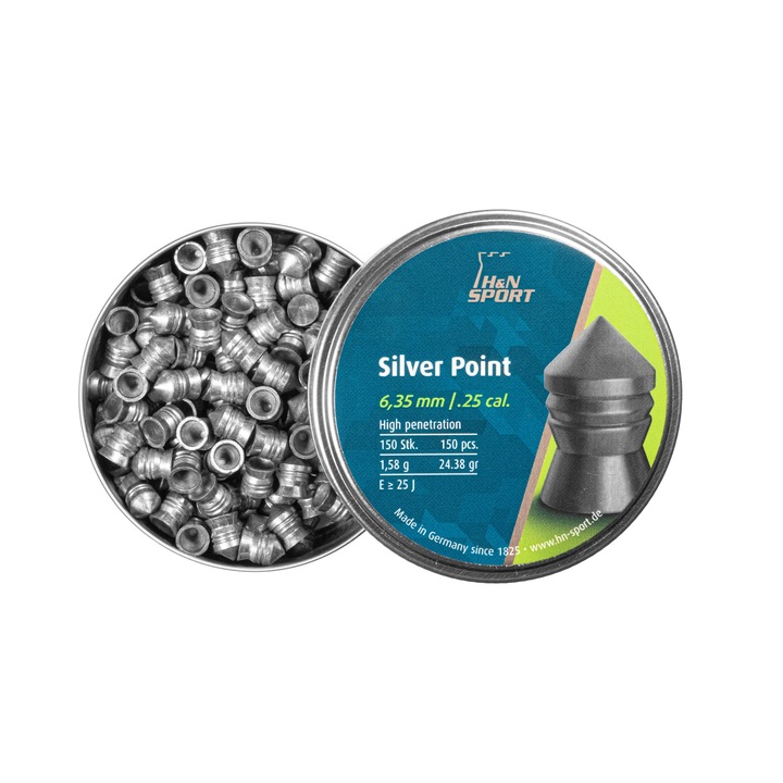 Alice H&N Silver Point 6.35 mm, 1.58 grame, 150 buc