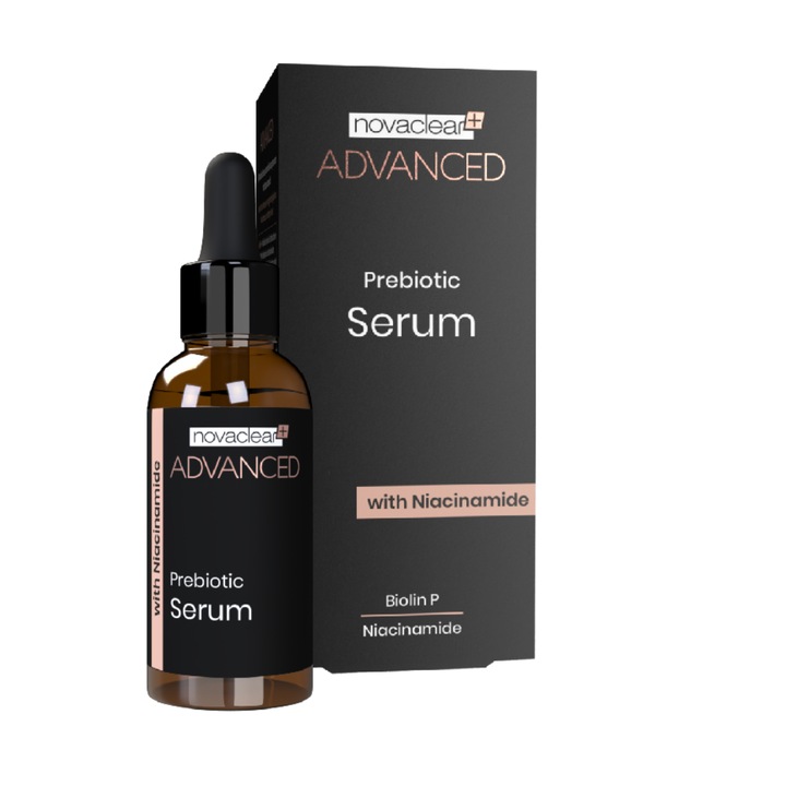 Szérum prebiotikumokkal és 10% Niacinamiddal aknés, pigmentfoltos bőrre, Advanced Novaclear, 30 ml
