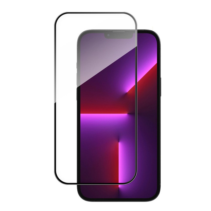 9D Стъклен Протектор за iPhone 14/Pro, Черен