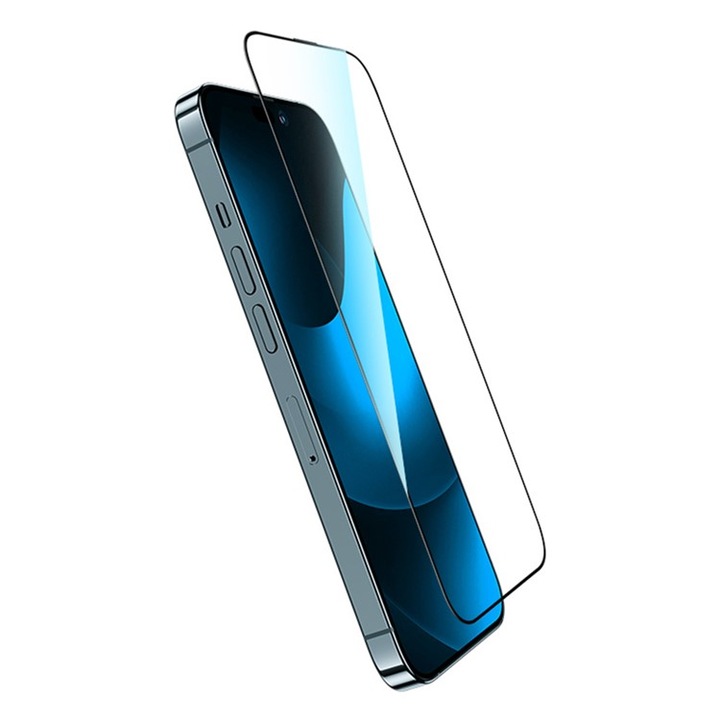 9D Стъклен Протектор за iPhone 14 Pro, Черен