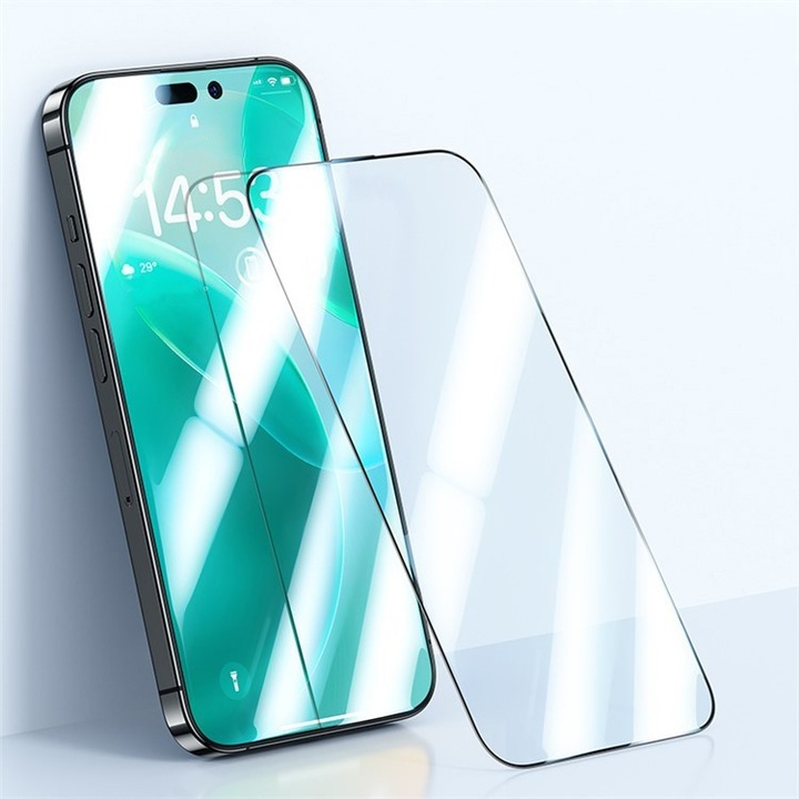 Стъклен Протектор за Apple iPhone 14 Pro Max, Черен