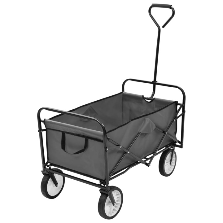 Сгъваема ръчна количка vidaXL, Стомана, Сив