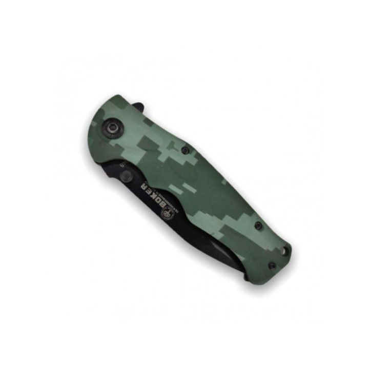 Digital One SP00454 összecsukható zsebkés, éles acél, klipszes rögzítéssel, terepszínű