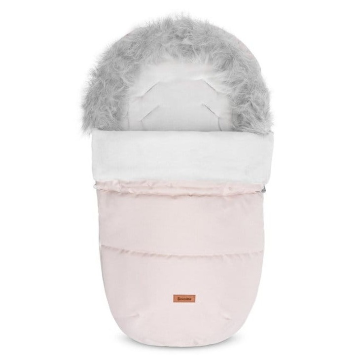 Бебешки спален чувал, Sensillo, Полиестер, 100x50 см, Розово/Сиво