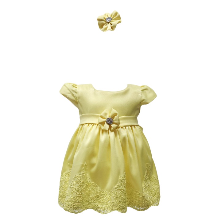 Rochita botez, model, Regina, culoare galbena, varsta 3 luni