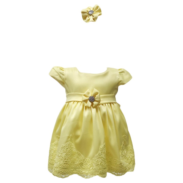 Rochita botez, model, Regina, culoare galbena, varsta 6 luni