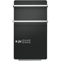 Incalzitor de baie din sticla Tesy GH200BW, 2000 W, touch control, proramator saptamanal, port prosop, display LED, negru